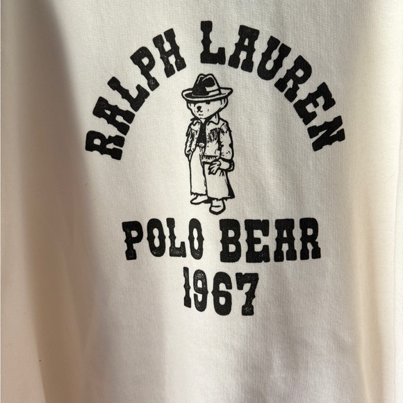 Polo Ralph Lauren Womens Polo Bear Oversized Fleece Crew Neck - White XL - Picture 2 of 13